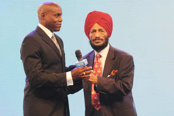 Photo - Carl Lewis date with Milkha Singh @ TOISA