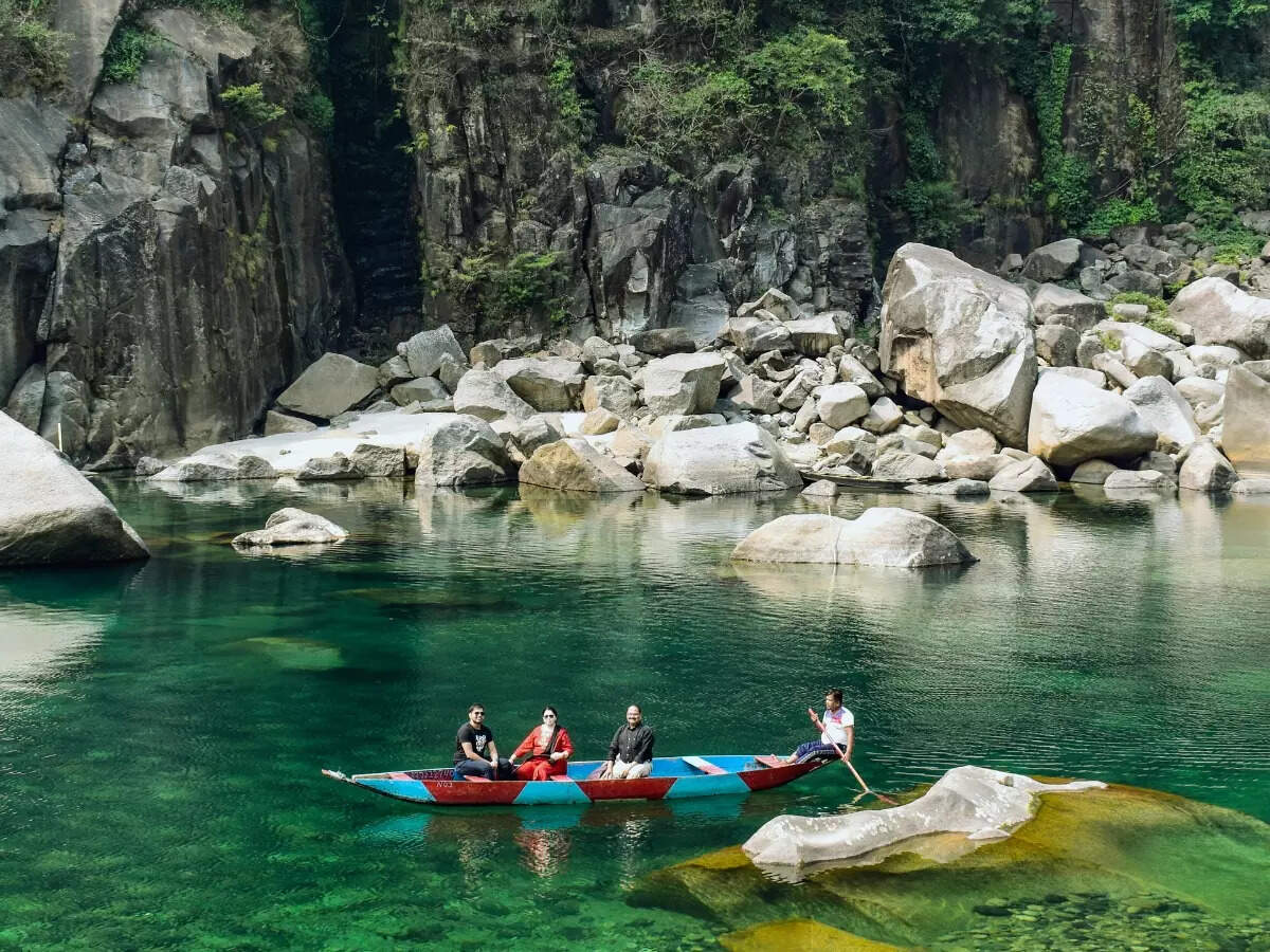 Boating in Dawki River, Meghalaya
