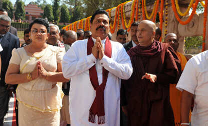 Protest against Sri Lankan president's India visit