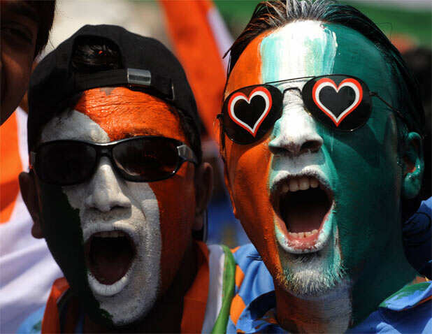 Fans cheer for Team India