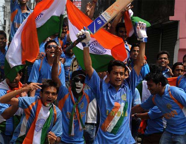 Fans cheer for Team India