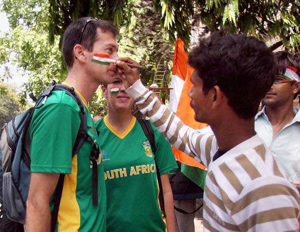Fans cheer for Team India