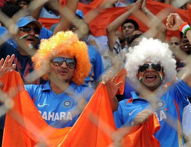 Fans cheer for Team India