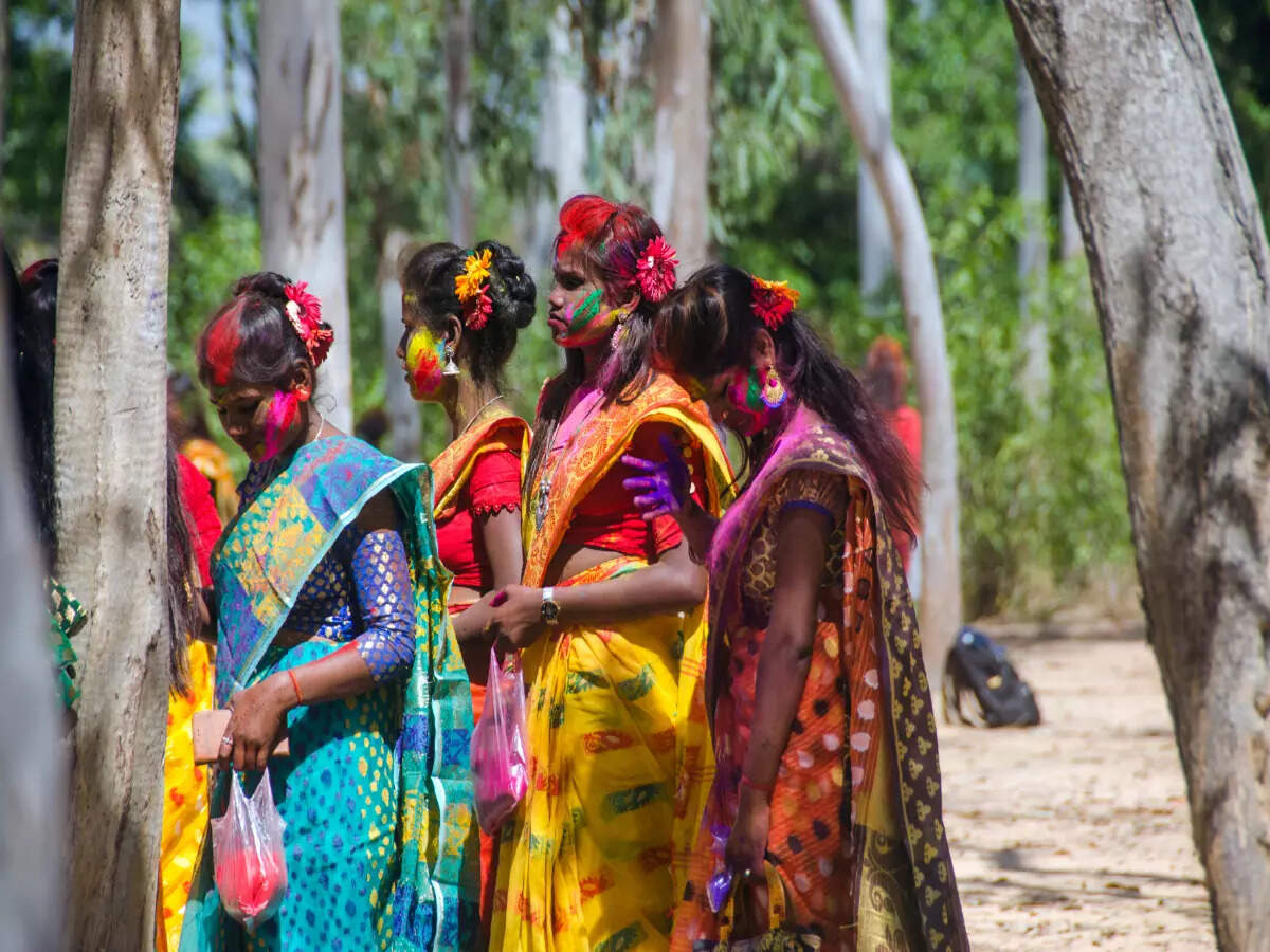 Holi celebration in Bolpur