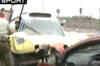 Racing car crashes into private car
