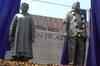 Maya defiant on statue installation
