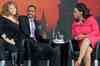 Oprah Winfrey records talk show live from Central Park