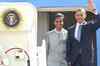 US President Barack Obama lands at Mumbai airport