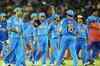 Fans celebrate India's victory over Pakistan