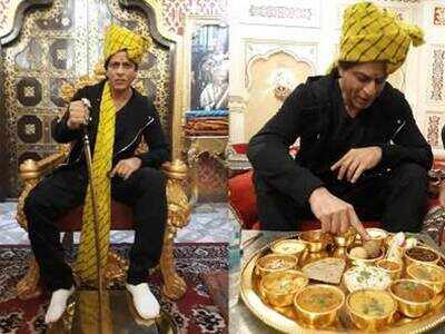 Pics: Shah Rukh Khan relishes regional food in Rajasthan