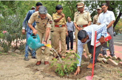 Aurangabad police officers set example by planting trees